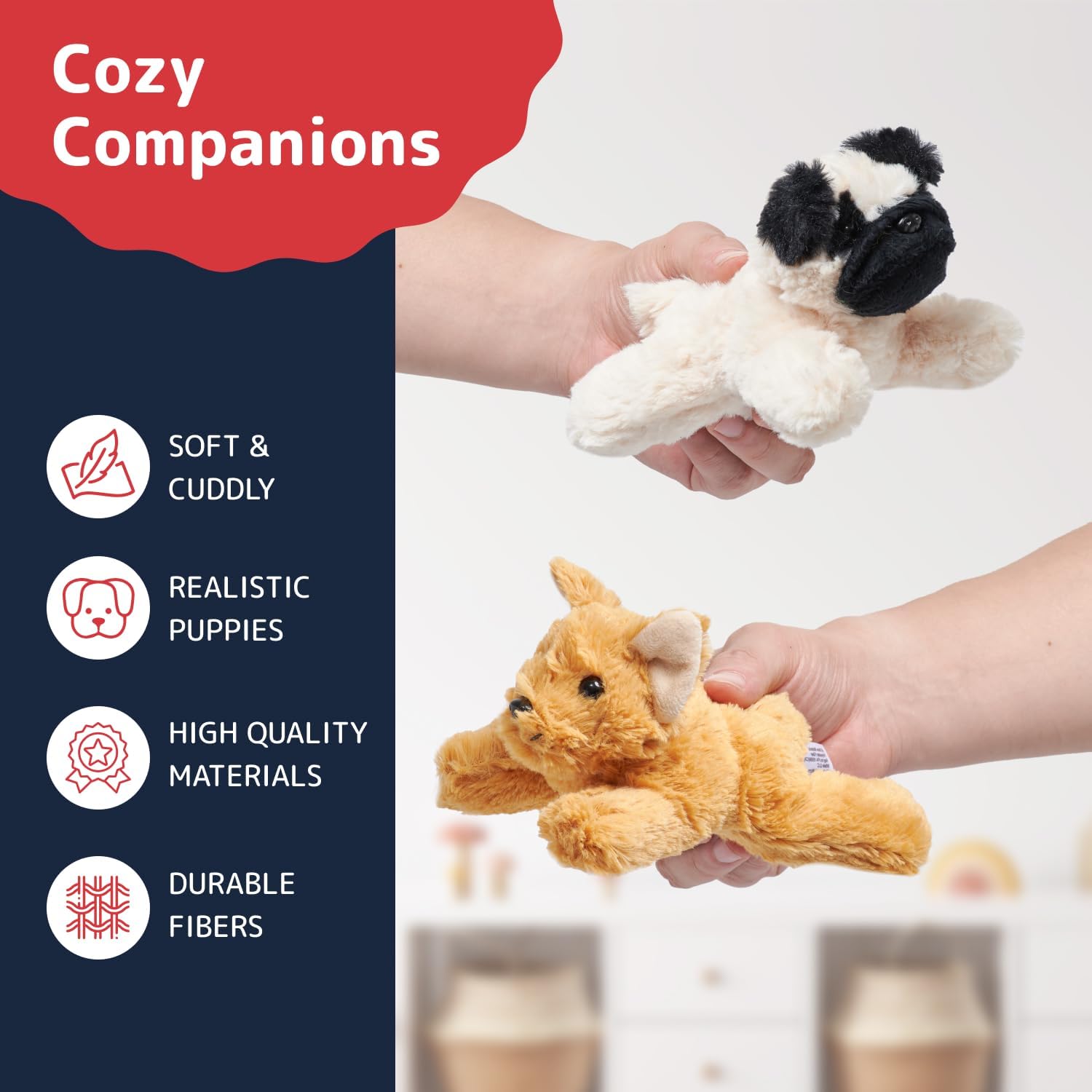 PREXTEX Stuffed Puppies Set of 4 6 Inch Plush Toys for Kids