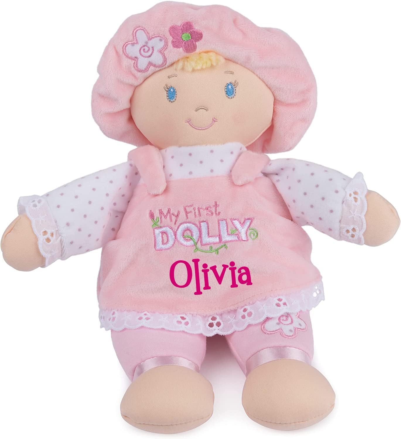 Personalized Blonde Dolly Plush 13 Inches - My First Dolly