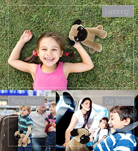 DolliBu 8 Inch Sitting Pug Plush Toy for Kids Adults