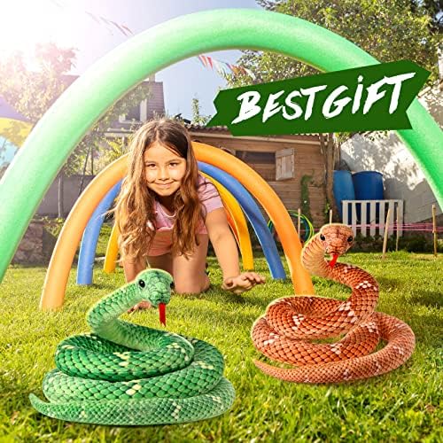 HyDren 2 Pcs Giant Plush Snake Toys for Kids