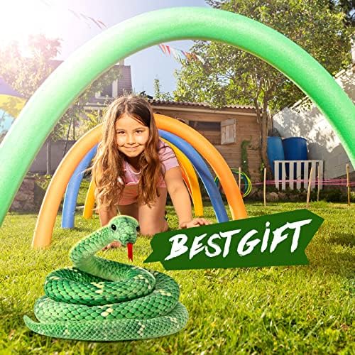 HyDren Realistic Giant Plush Snake Toy Green