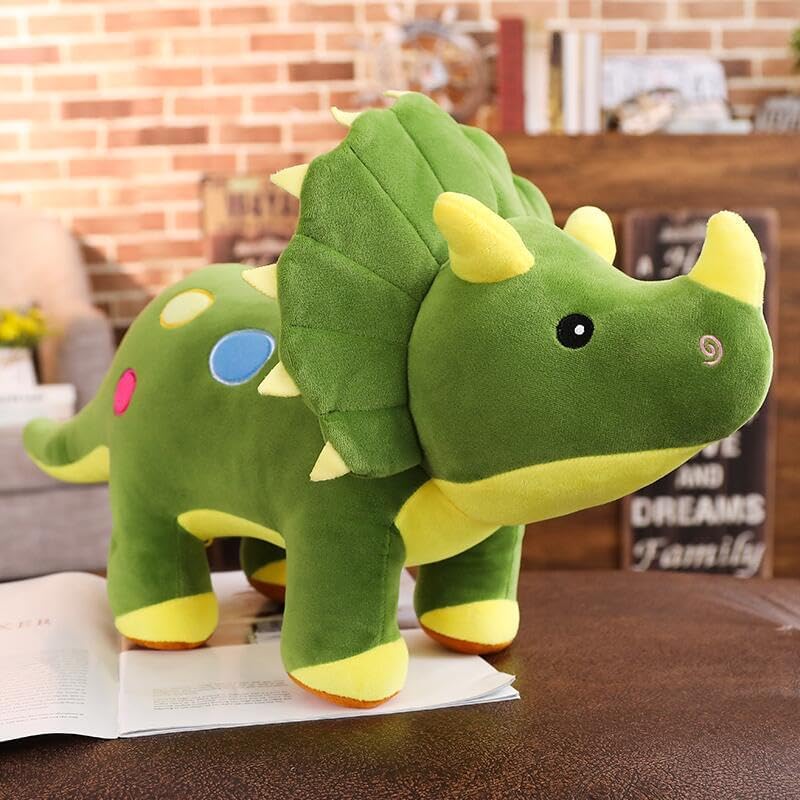 NILISWIEST Dinosaur Plush Pillow Toy Green Triceratops