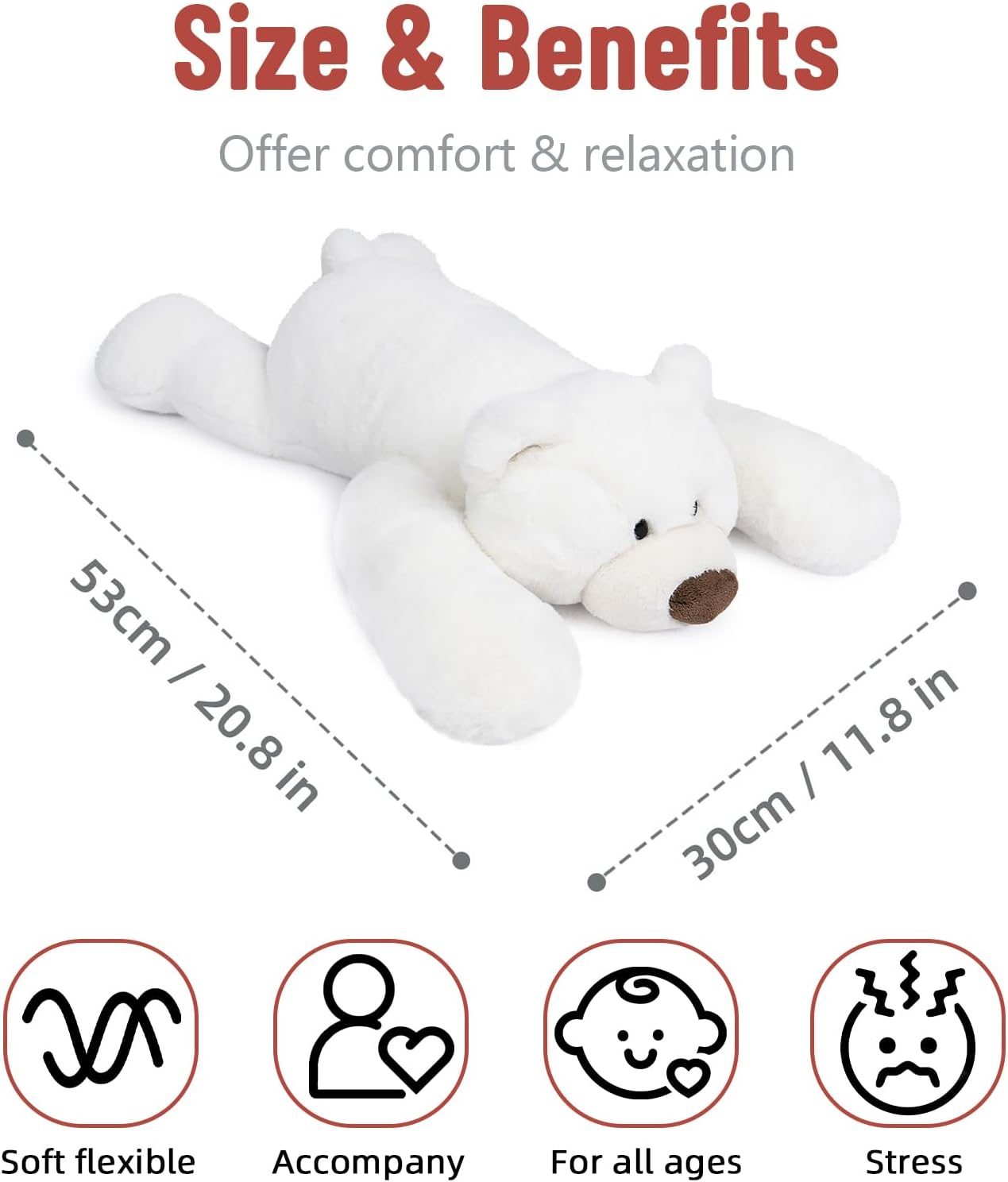 Niuniu Daddy 20 Polar Bear Weighted Plush Toy