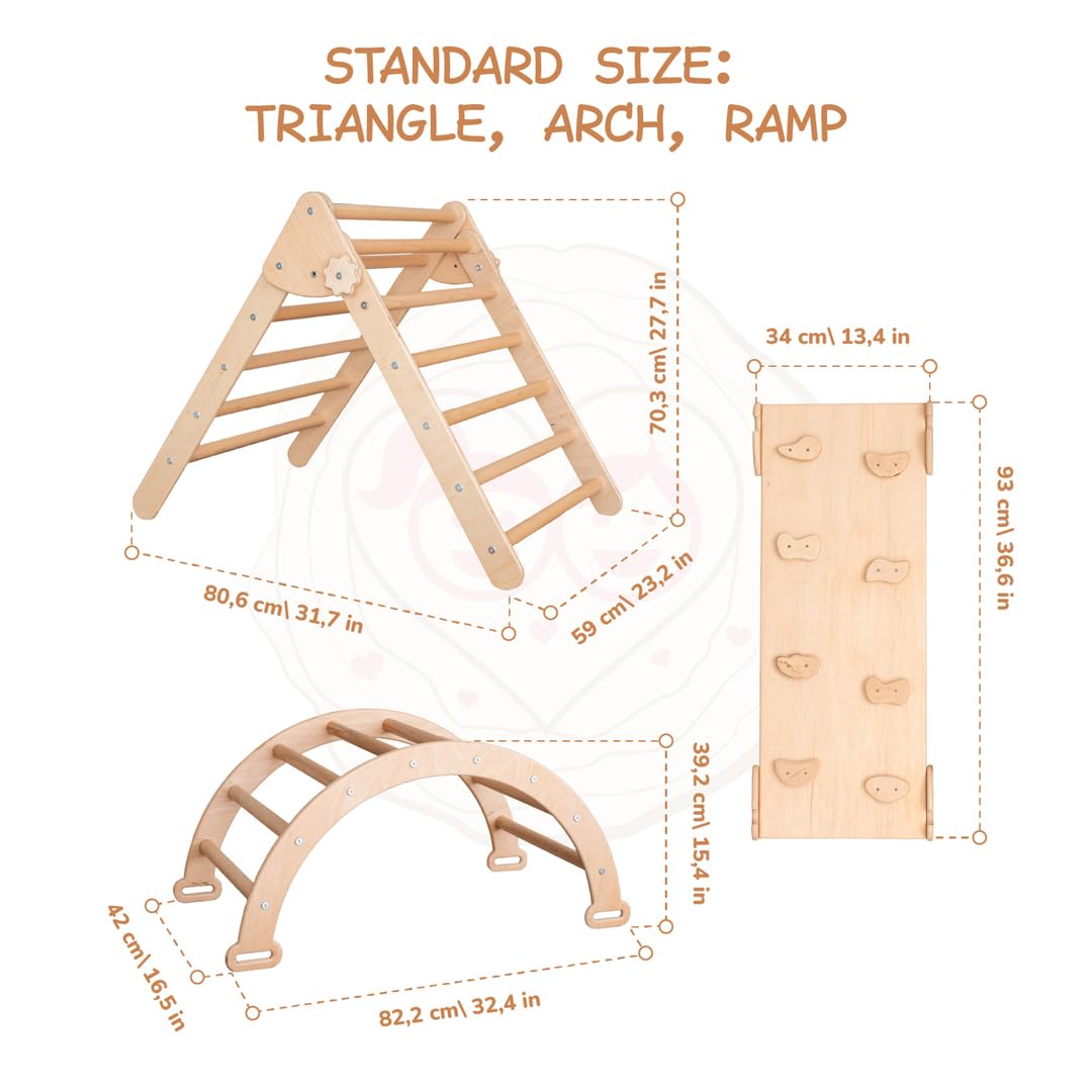 Wood And Hearts 3 in 1 Climbing Gym for Toddlers