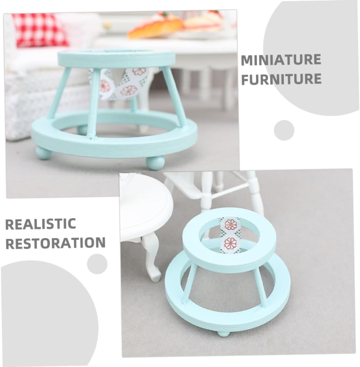 VICASKY 12in1 Mini Baby Wooden Furniture Set for Boys and Girls