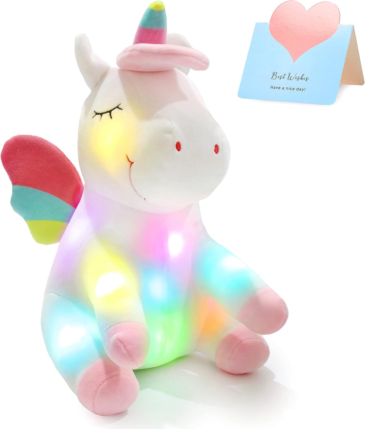 Athoinsu 12 Glowing Unicorn Plush Toy with LED Night Light