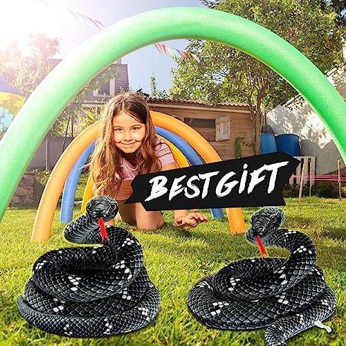 Hiboom Giant Snake Plush Toy 71 Inch Black Gray 1