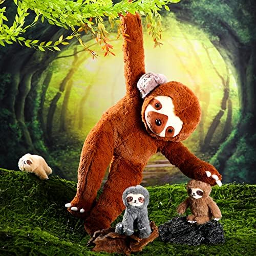 Kasyat 5 Pcs Sloth Plush Toy Set - Brown