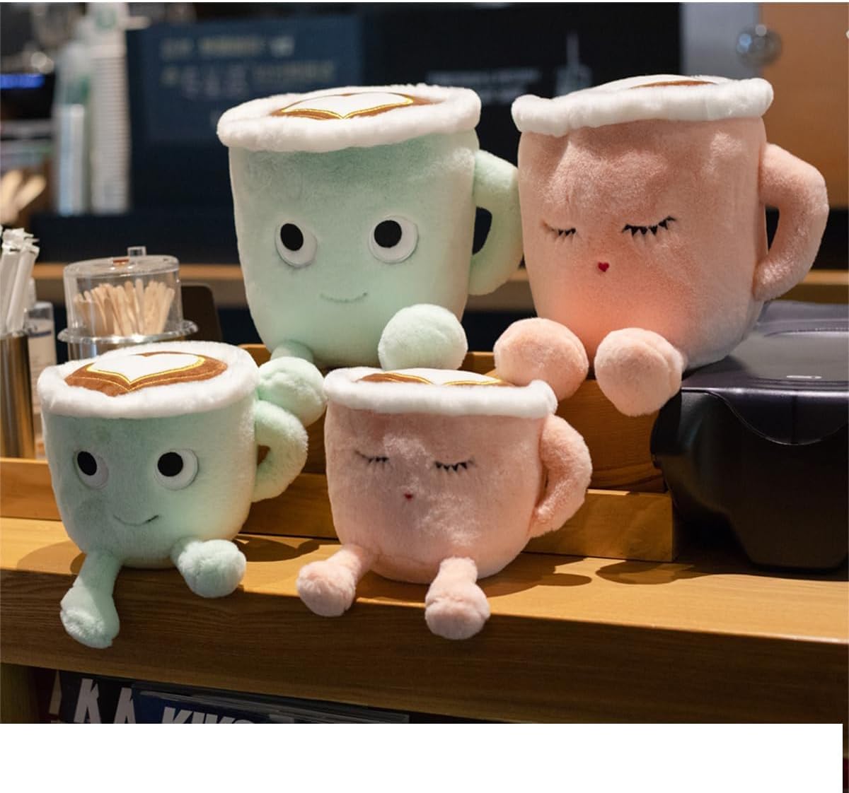 Latte Plush Pillow Coffee Cup Stuffed Toy for Kids and Adults