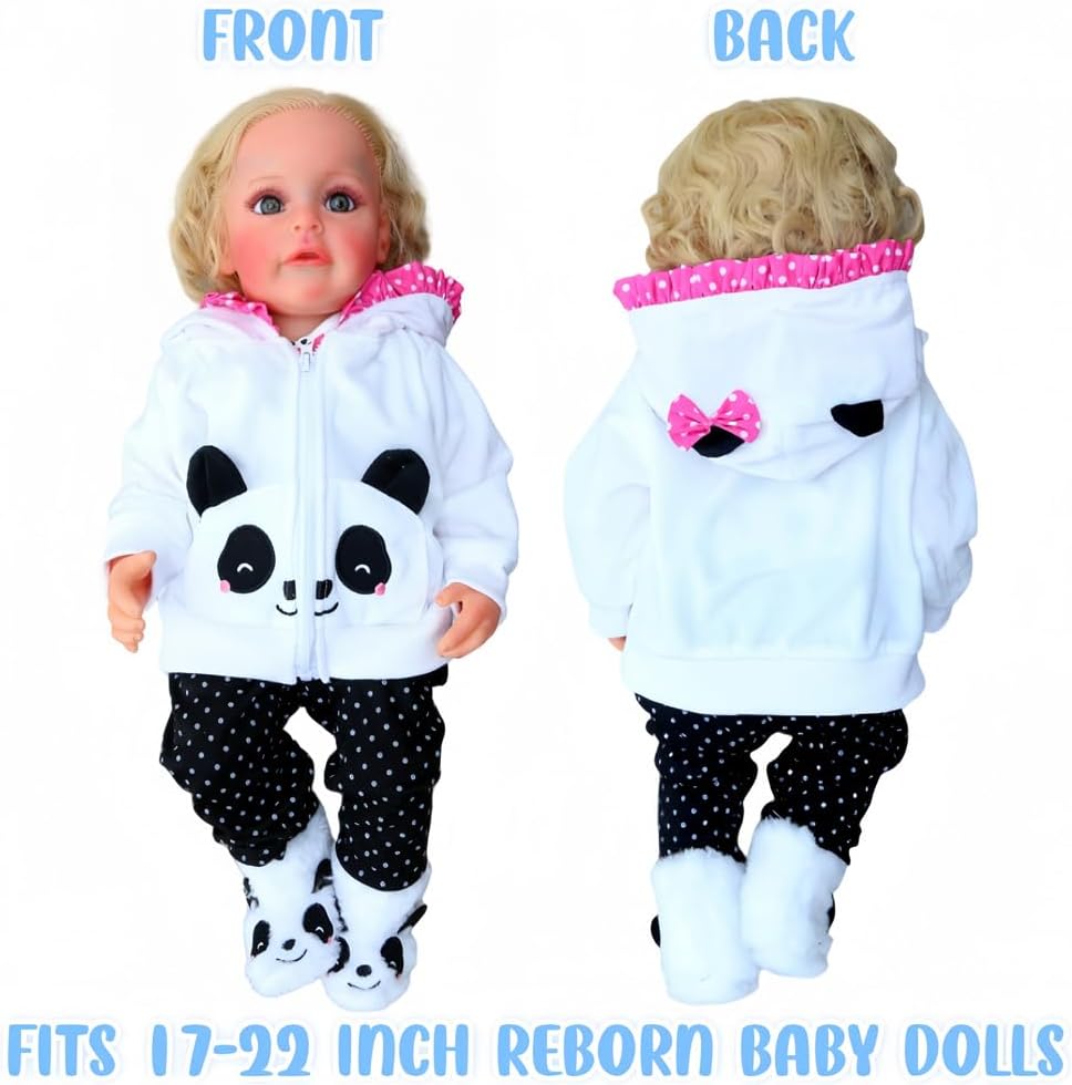 OYESY Reborn Baby Doll Panda Outfit 16-20 Inch