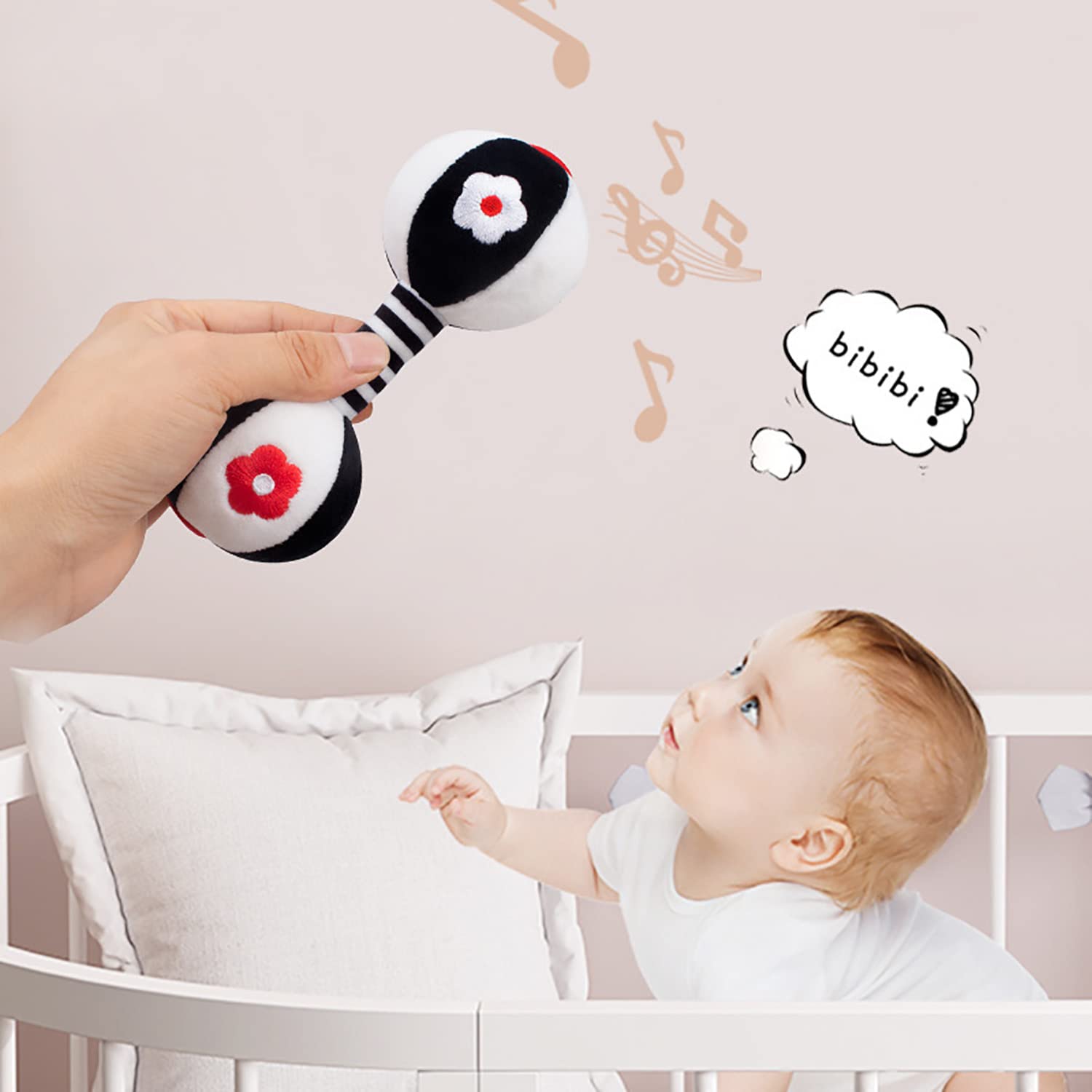 SHXERO 2 Pcs Baby Rattles for 0-6 Months