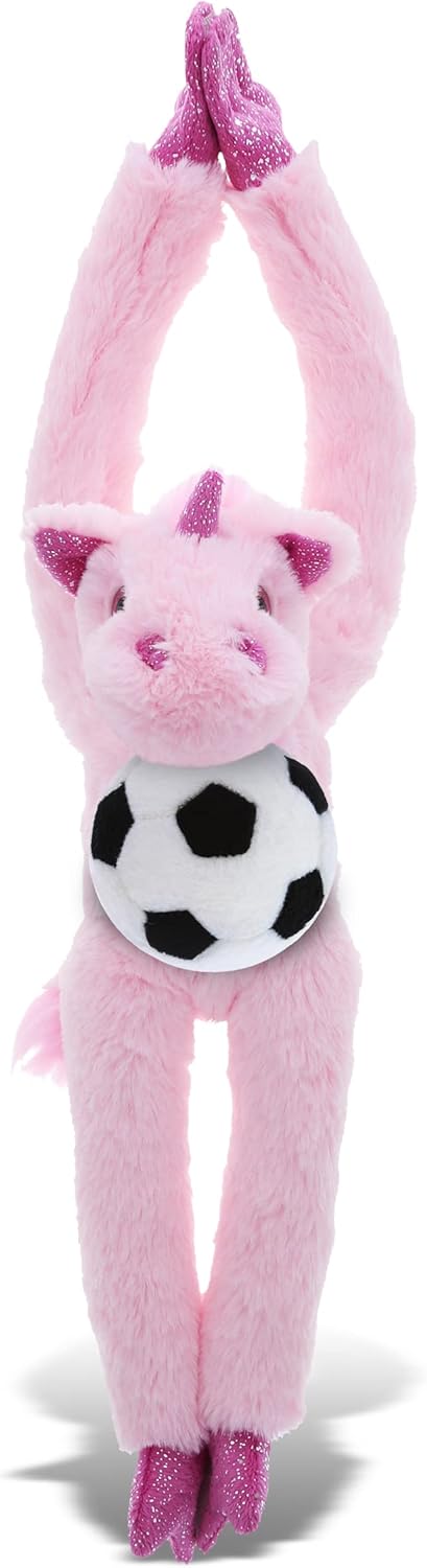 DolliBu Long Arms Unicorn Plush with Soccer Ball - 21 Inches