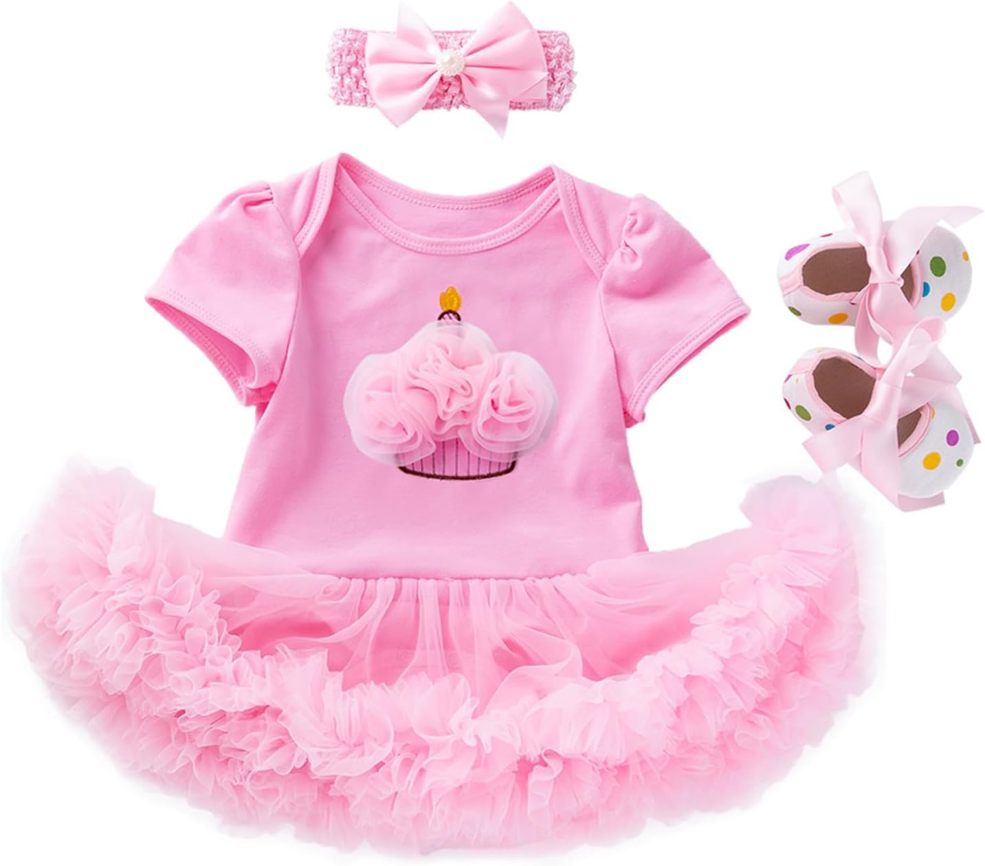 PIUGEIME Reborn Baby Doll 3Pcs Pink Outfit Set 1