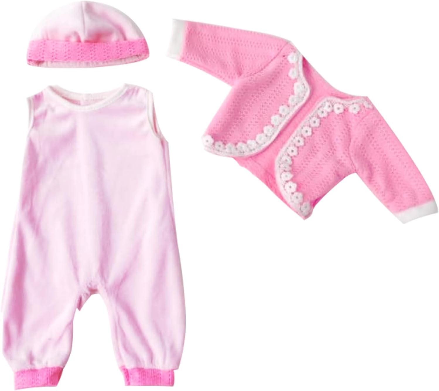 Fervorral Reborn Baby Doll 3-Piece Clothes Set