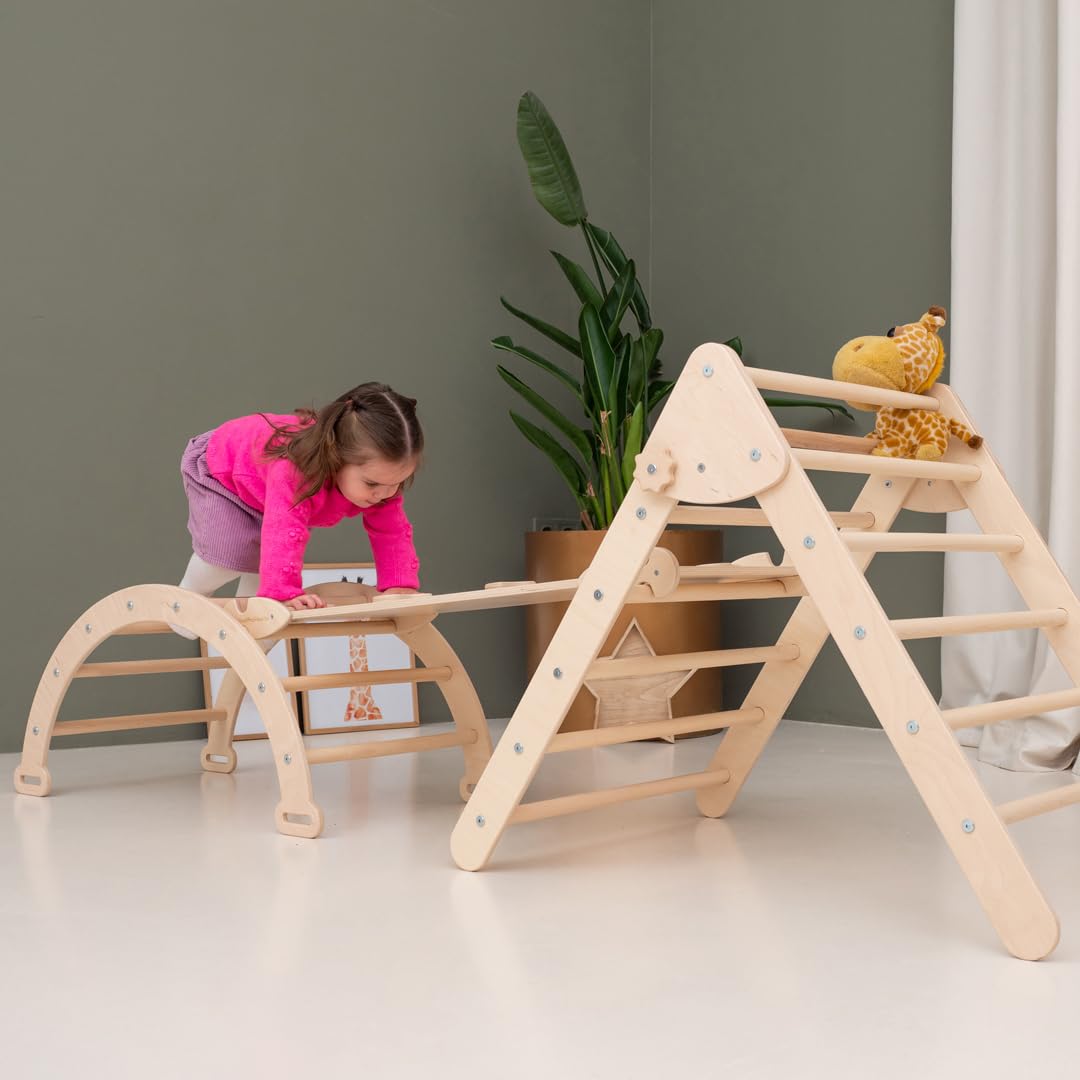 Wood And Hearts 3 in 1 Climbing Gym for Toddlers