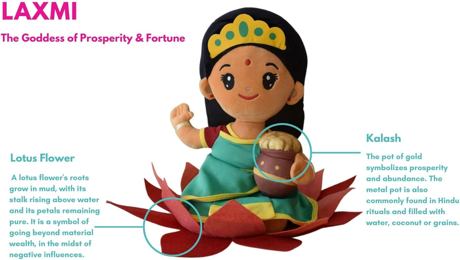 MODI TOYS Laxmi Devi 7 Inch Mantra Singing Plush