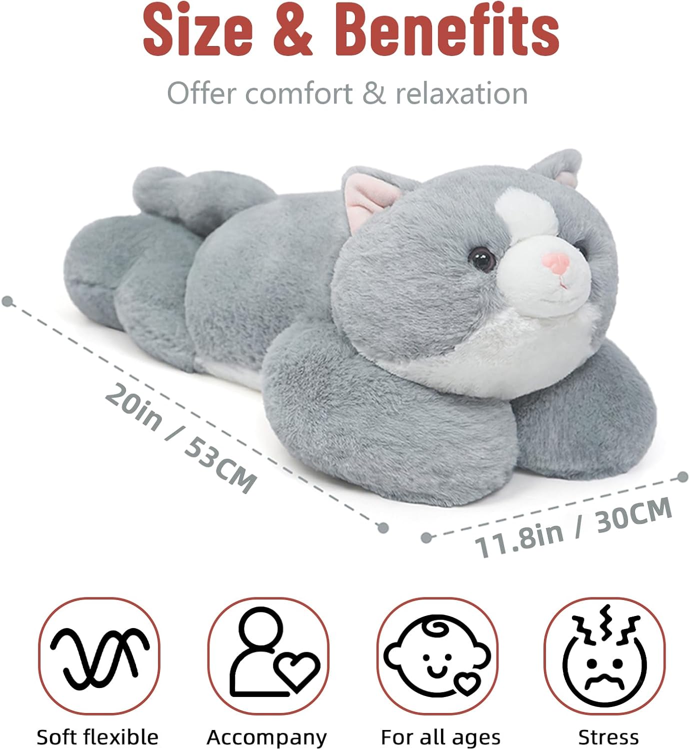 Niuniu Daddy 20 Weighted Cat Plush Pillow