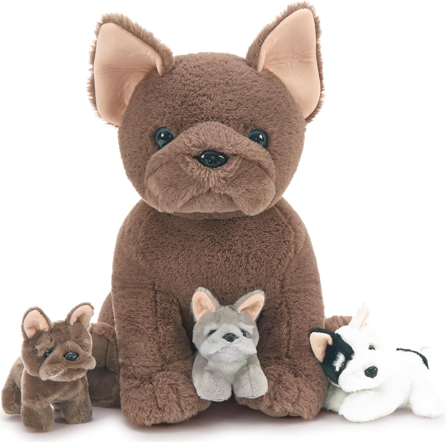 Tezituor French Bulldog Plush Toy with 3 Babies