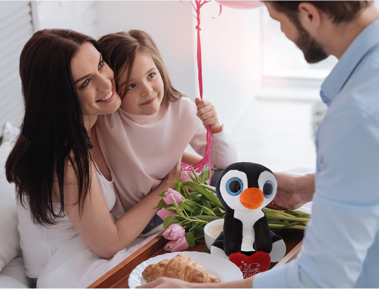 DolliBu I Love You Valentine Penguin Plush - 8 Inch