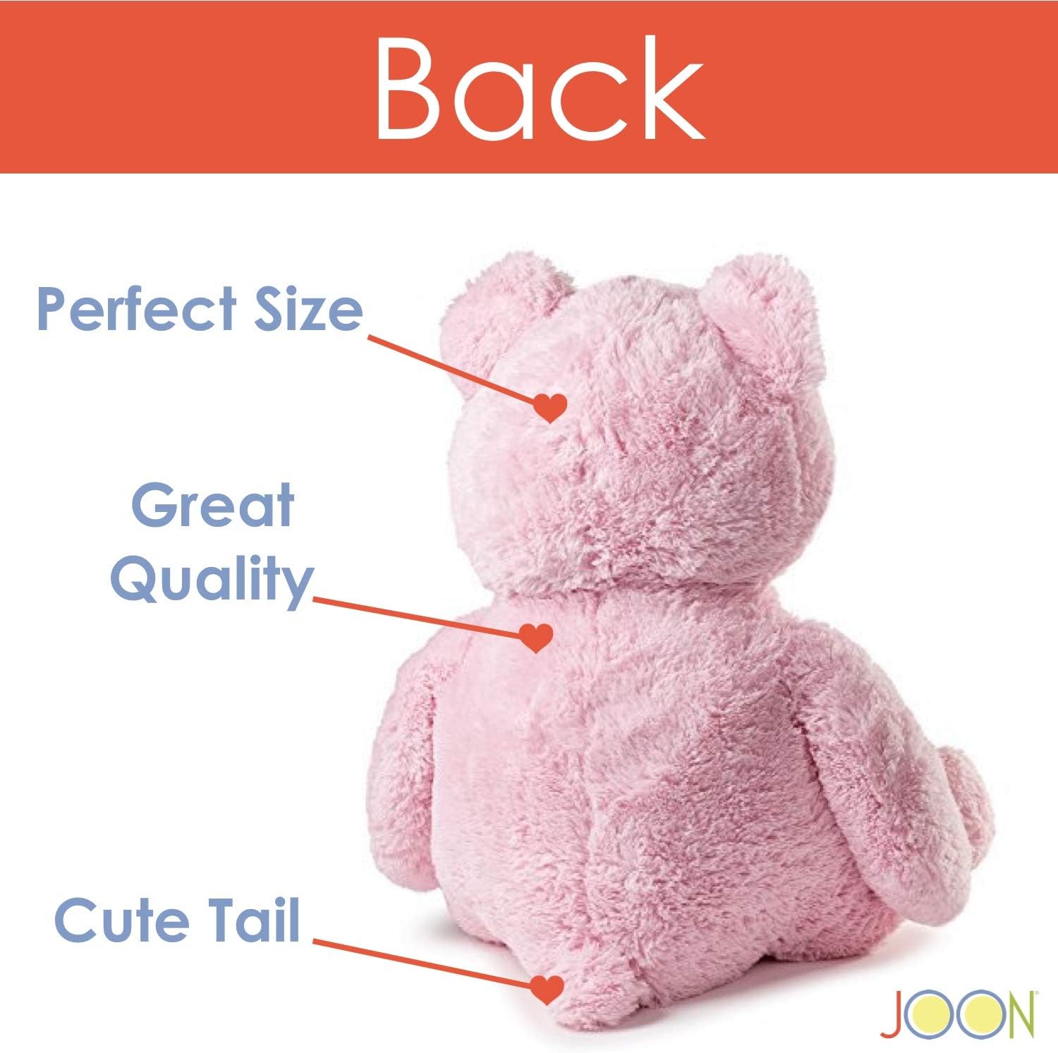 JOON 38 Inch Pink Teddy Bear with Ribbon and Bow