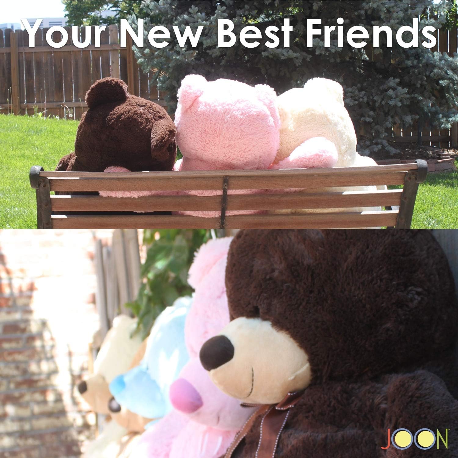 JOON 38 Inch Pink Teddy Bear with Ribbon and Bow
