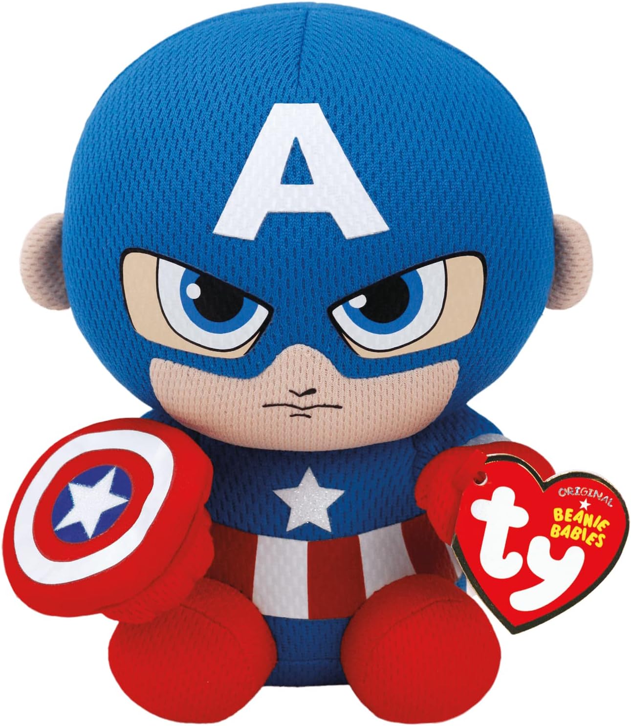 Ty Captain America Plush BlueRedWhite 8 Inch