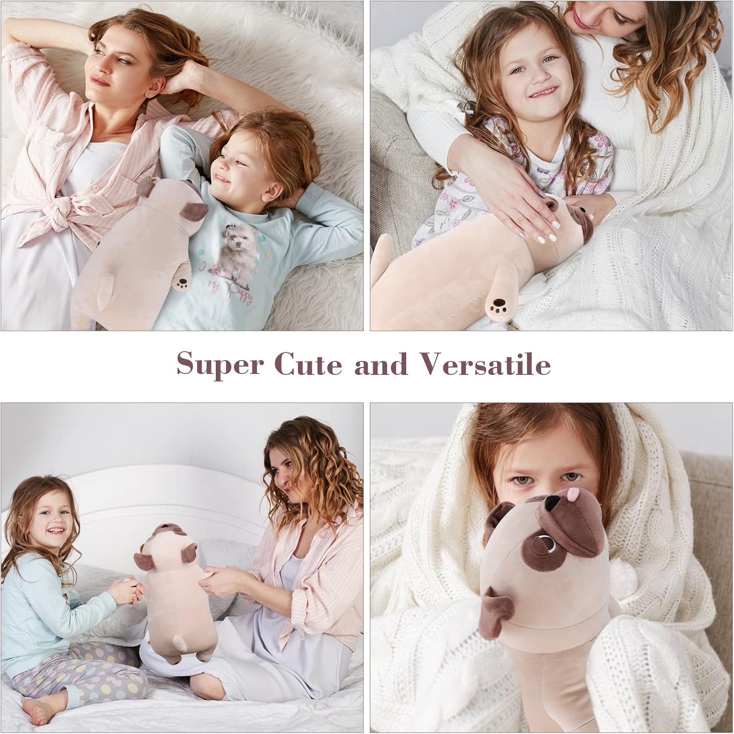 Meowtastic Pug Weighted Plush - 28 Inch 40 lbs Comfort Pillow