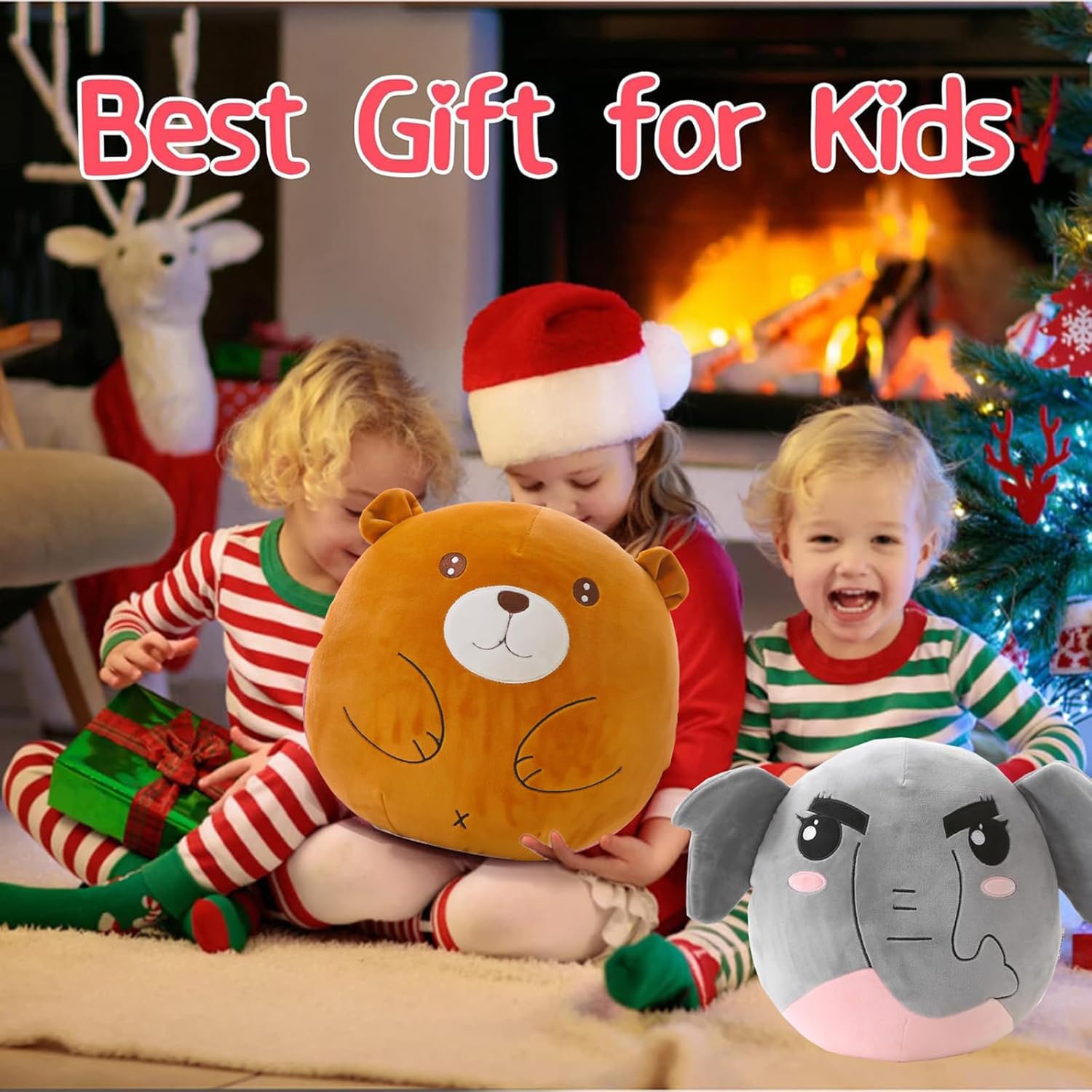 Jemsia 12 Plush Elephant Back Pillow for Kids