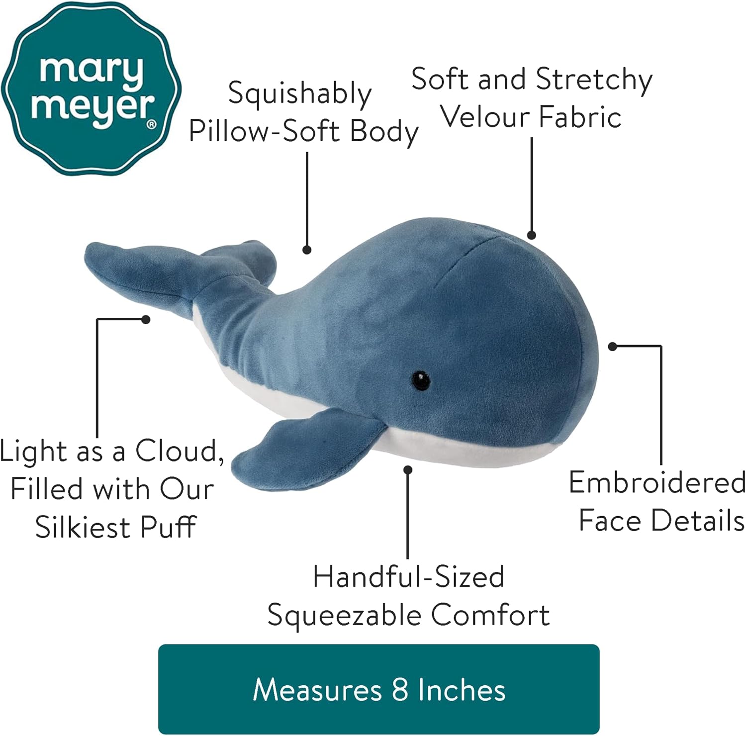 Mary Meyer Blue Whale Smootheez Pillow-Soft Toy