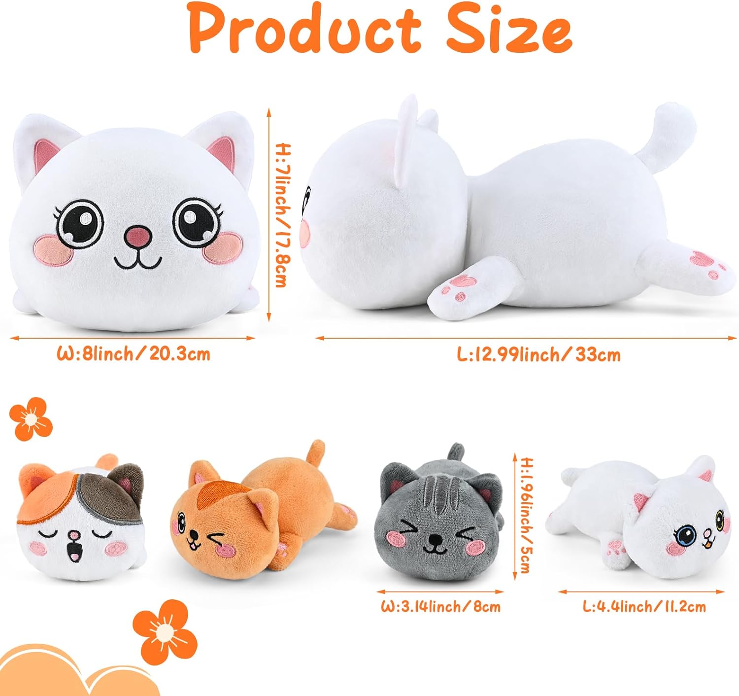 KMUYSL Plush Cat Toy Set with 4 Baby Kitties