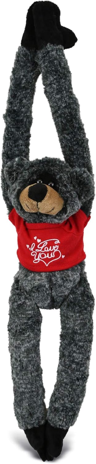 DolliBu I Love You Valentine Black Bear Plush - 21 Inches 1