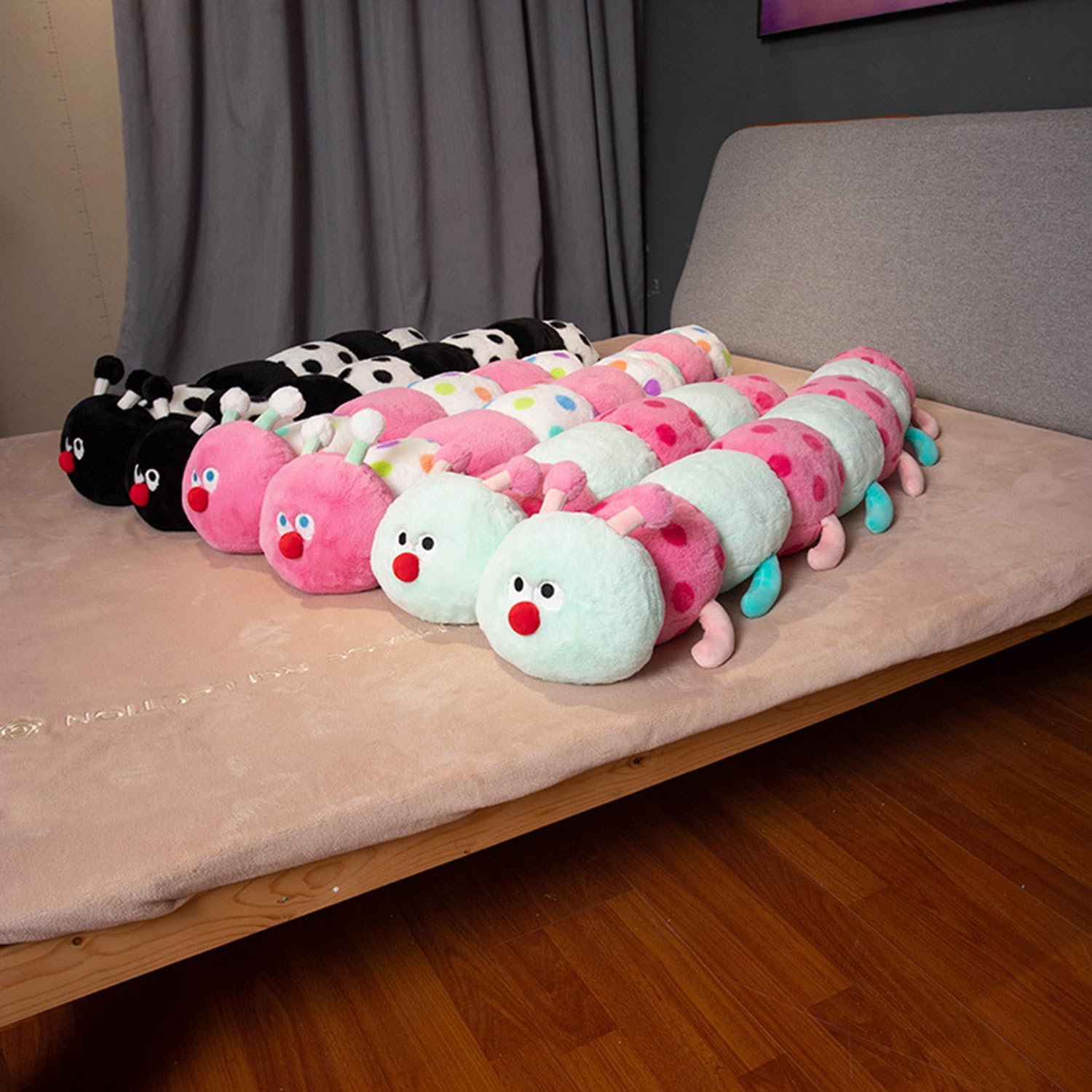 CASAGOOD 354 Inch Caterpillar Plush Stuffed Animal Pillow Pink