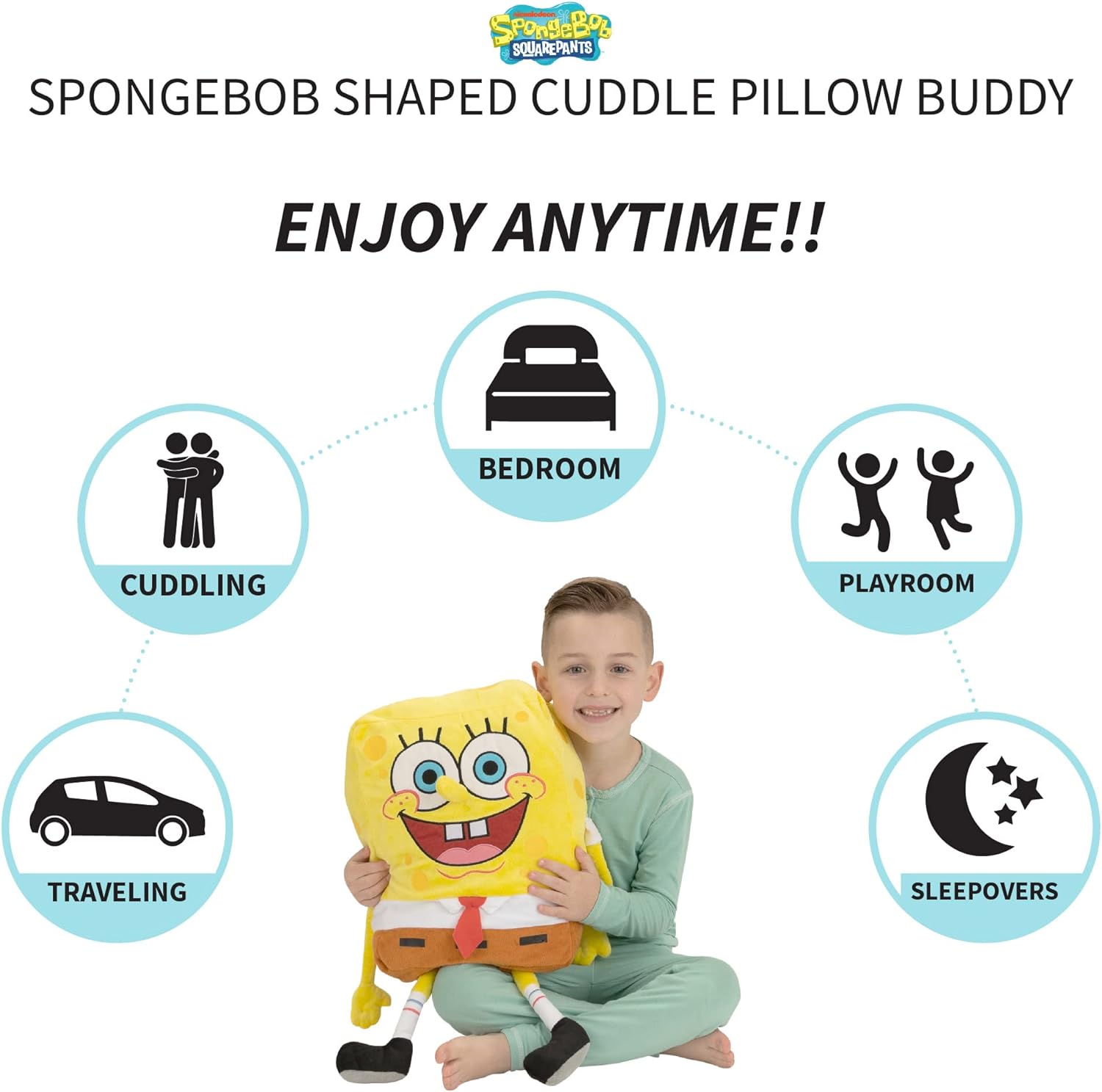 Franco Spongebob Kids Plush Cuddle Pillow Buddy 1
