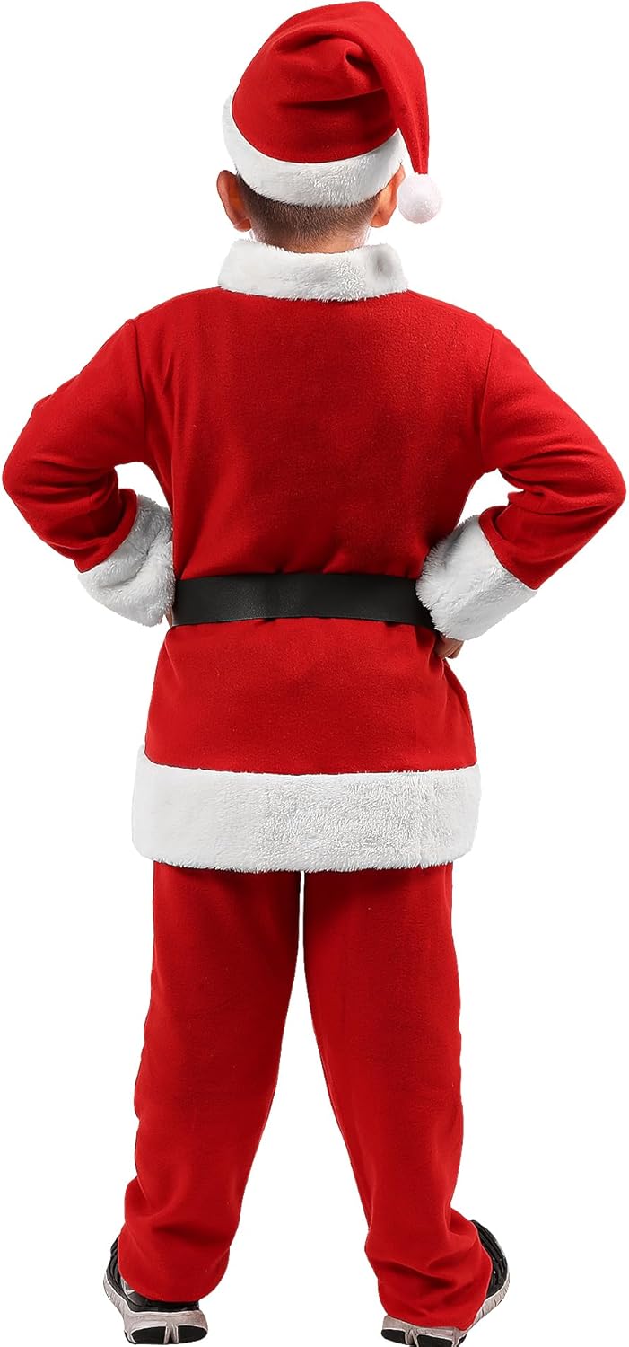 Kids Santa Costume 5Pcs - Festive Christmas Suit for Children