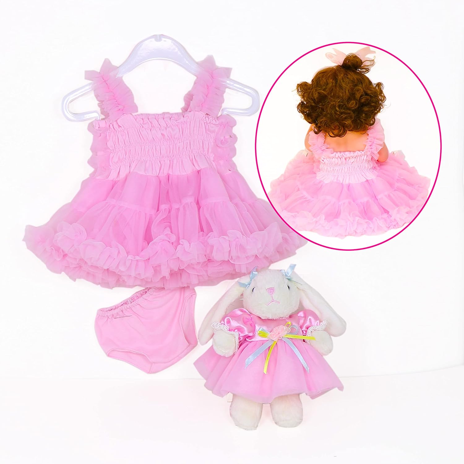 WAWA-HAOKEAI Reborn Doll Clothes Pink 20-22 Inch Sets