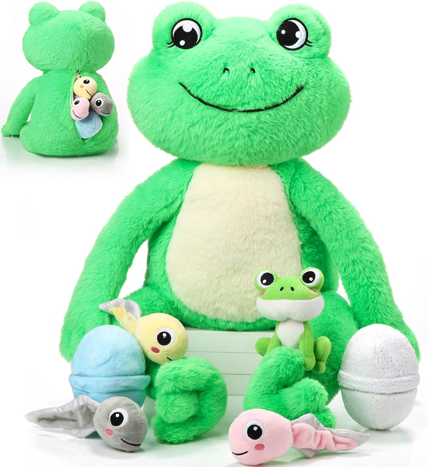 Syhood 7 Pcs Frog Plush Toy Set for Kids 1