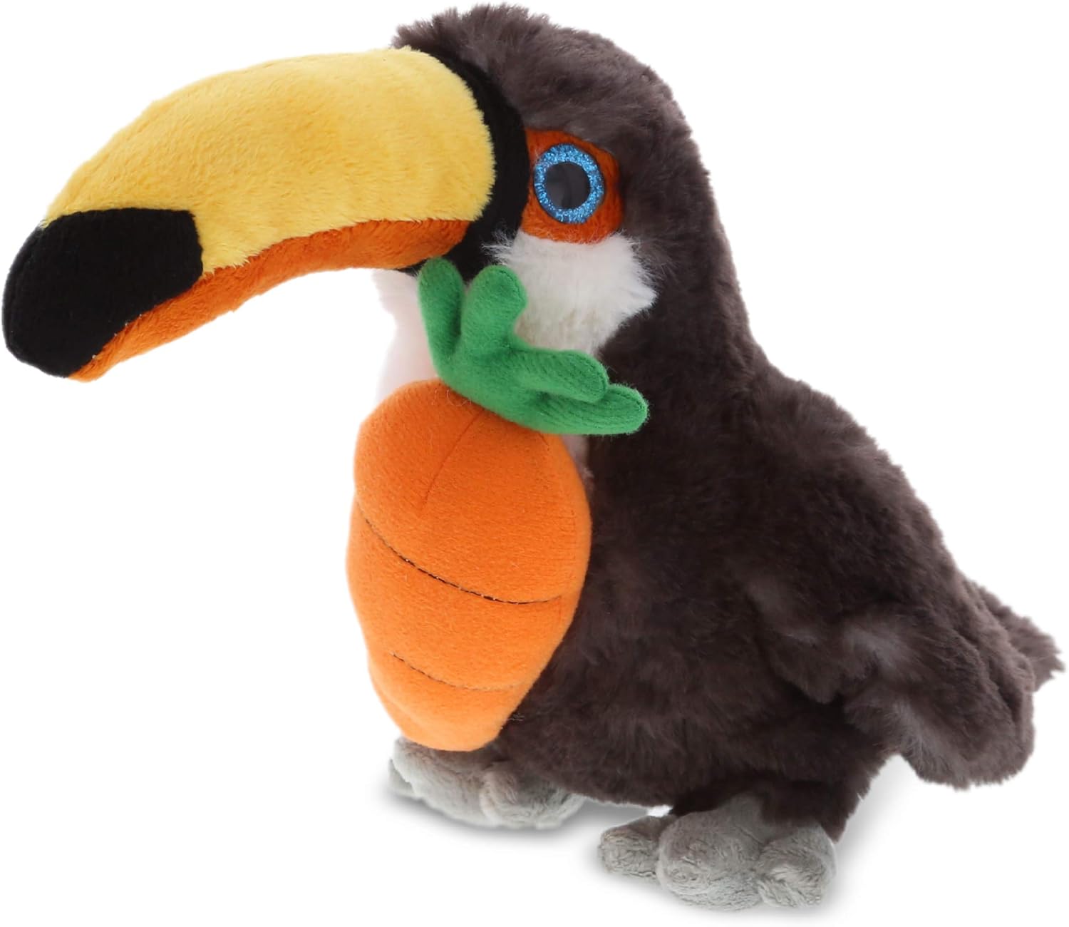 DolliBu Happy Easter Plush Toucan with Carrot - 8 Inch Stuffed Animal