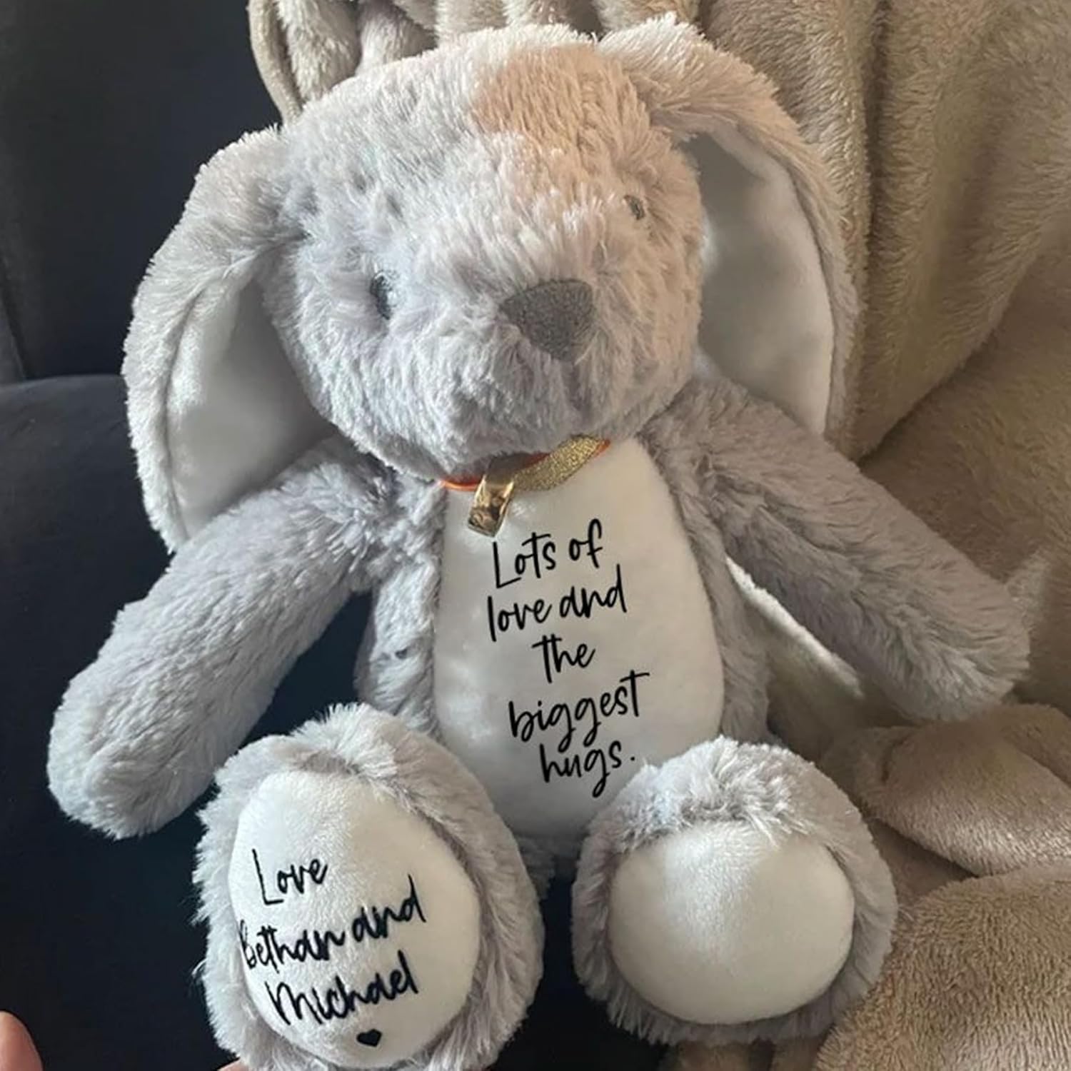 Custom Plush Bunny Keepsake Gift Toy with Name Personalization