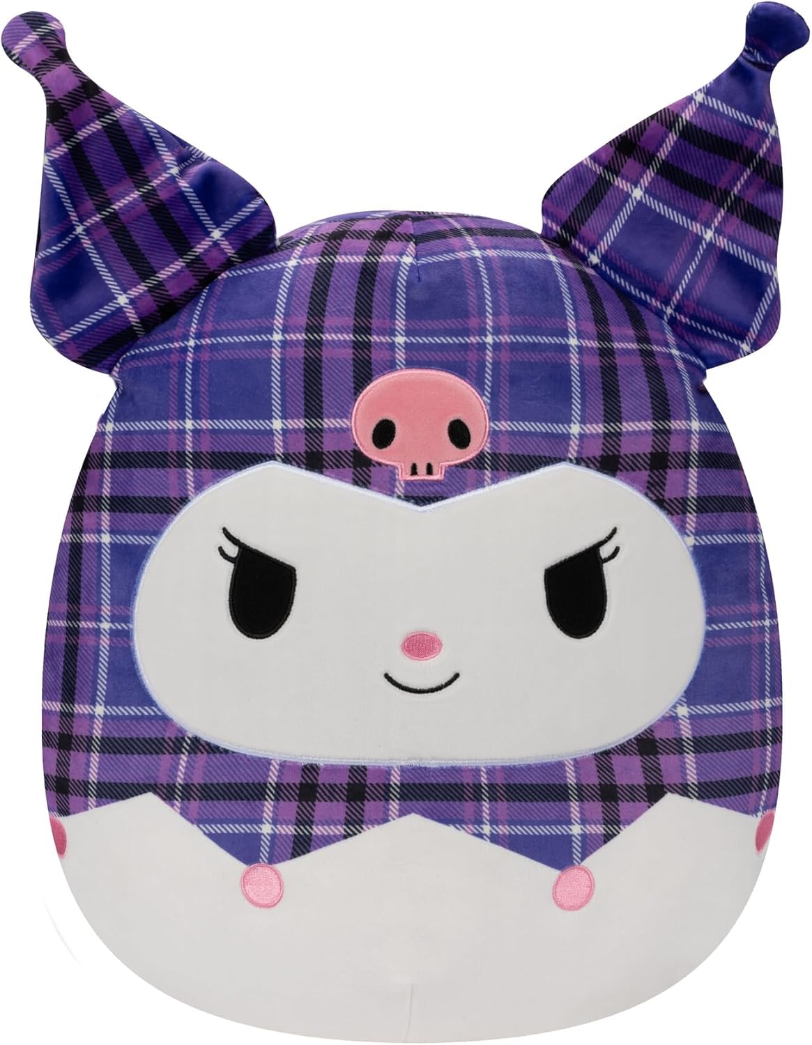Squishmallows Sanrio Kuromi 14-Inch Purple Plaid Plush