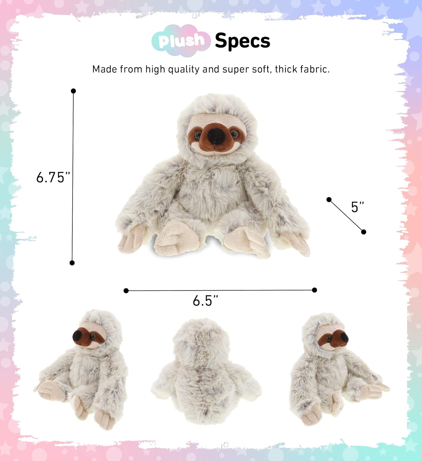 DolliBu Plush Sloth Toy - Soft Huggable 675 Inches