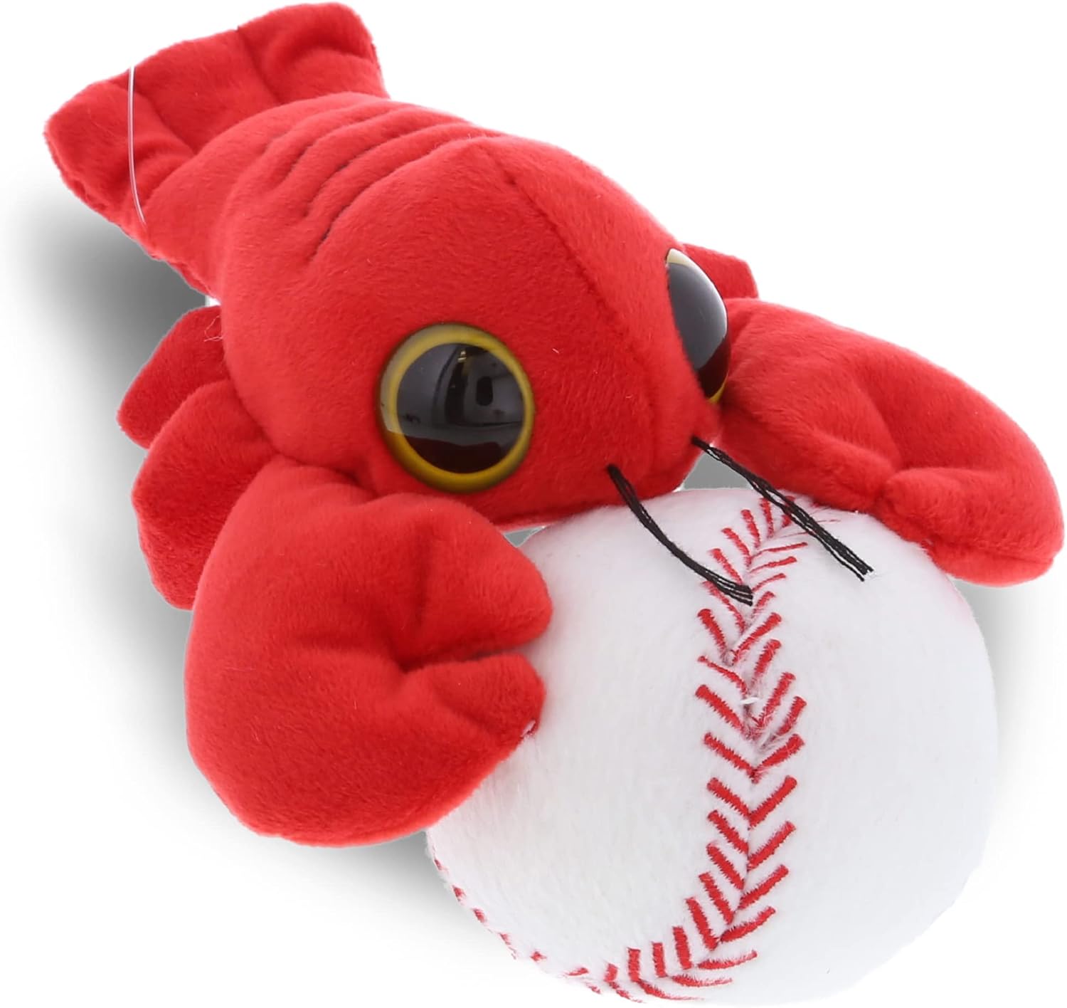 DolliBu Big Eye Lobster Stuffed Animal with Baseball