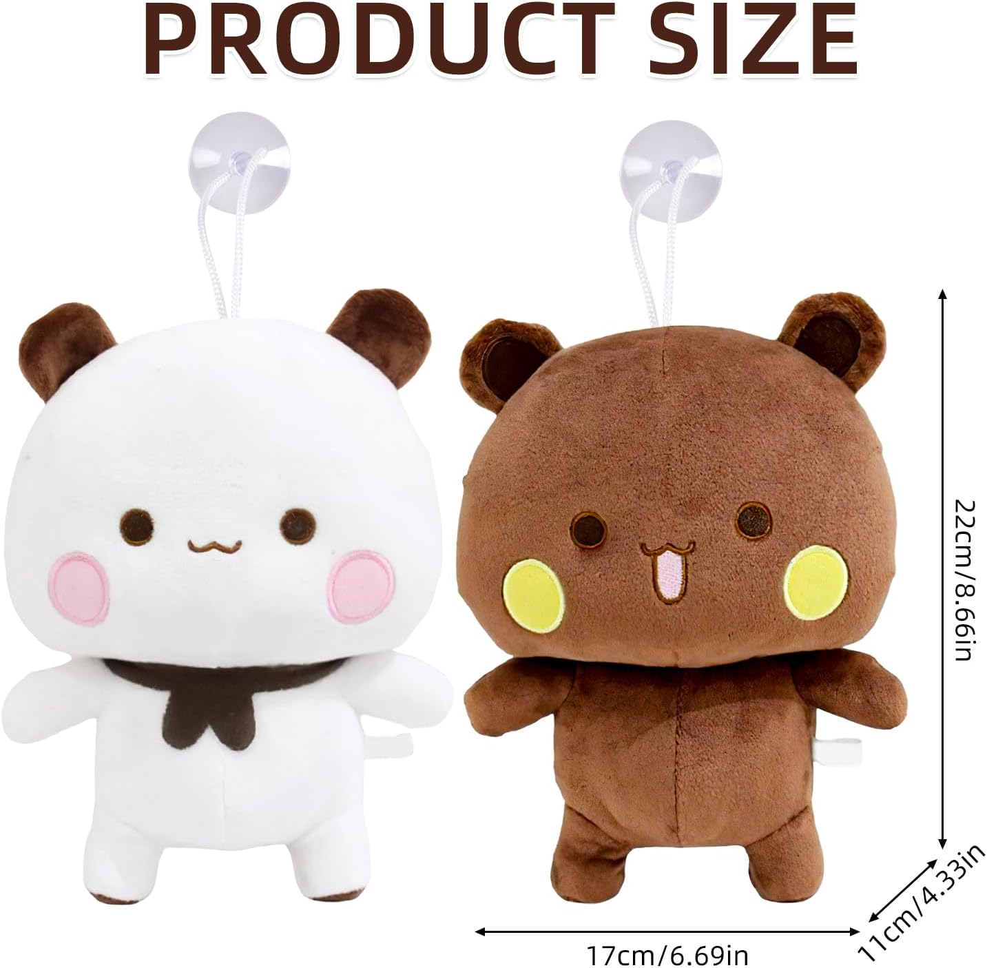 2 Pcs Bubu Dudu Bear Plush Toys for Kids and Girlfriends