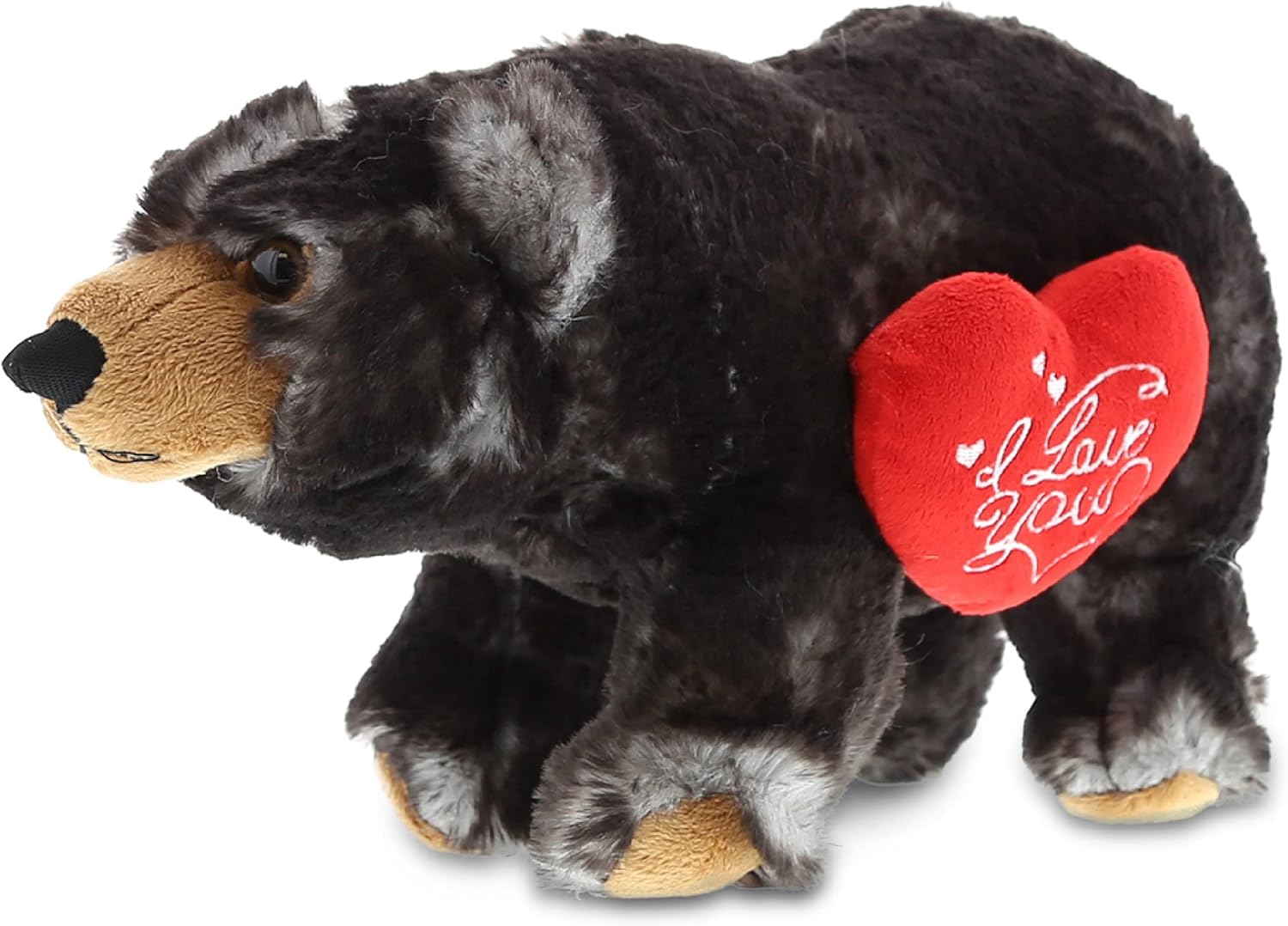 DolliBu Personalized Valentine Wild Black Bear Plush Toy