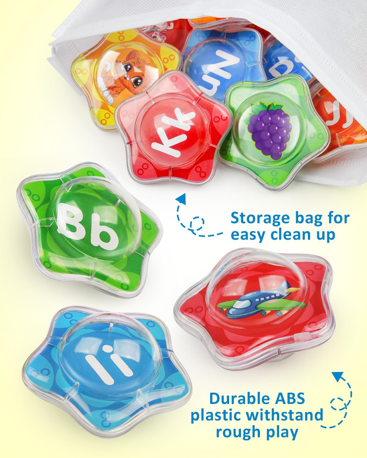 Coogam Floating Starfish Bath Toy Alphabet Set 26pcs