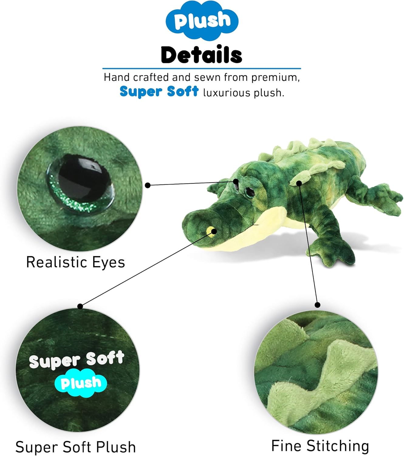 Puzzled DolliBu 18 Inch Soft Alligator Plush Toy