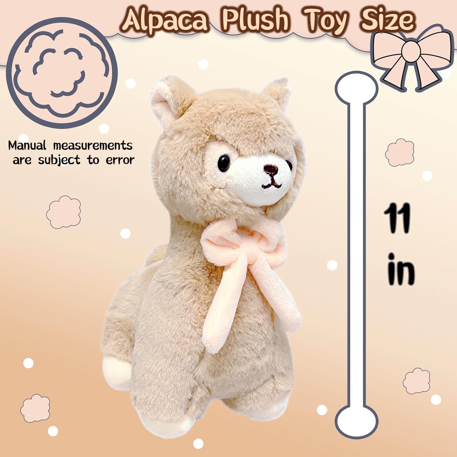 NuomiYue Brown Alpaca Plush Toy - Cute 11 Inch Llama Stuffed Animal