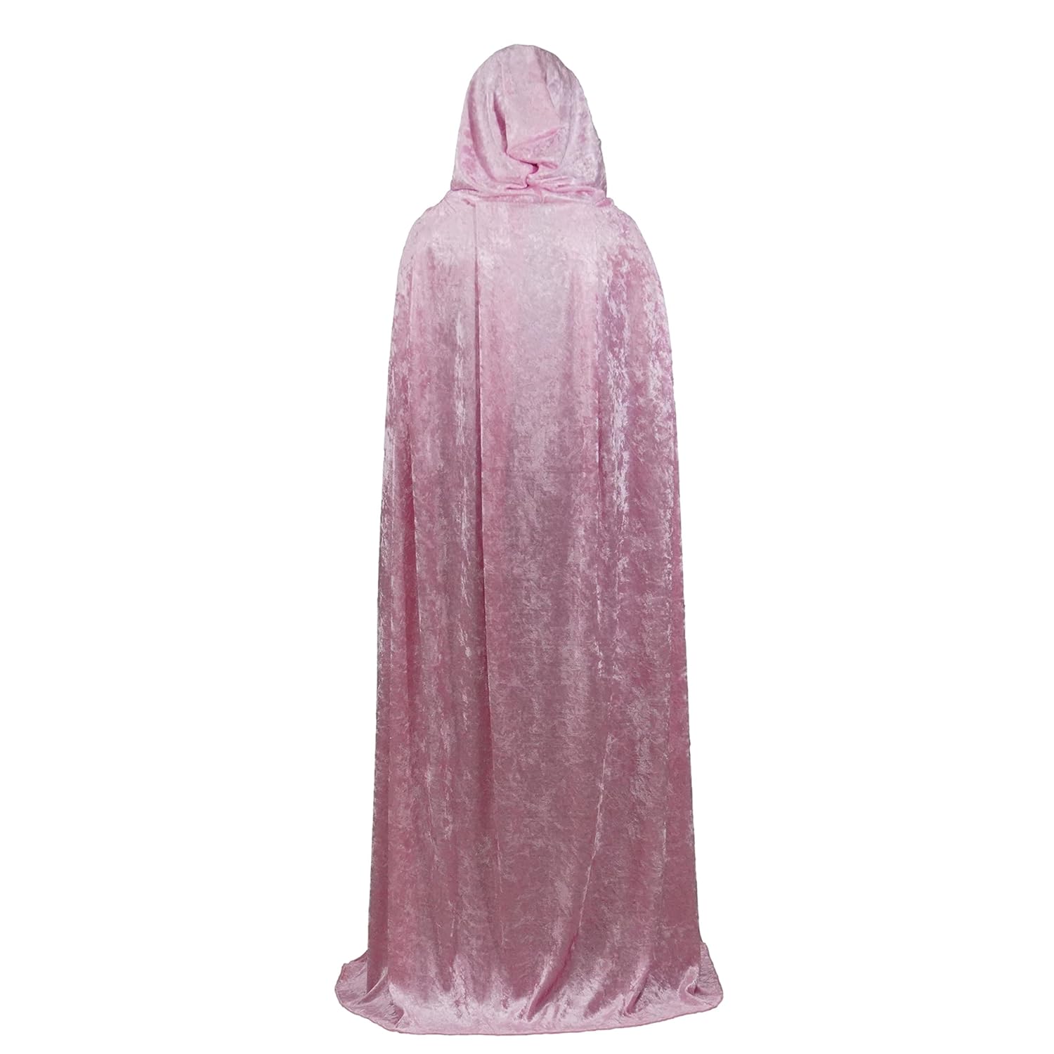 Light Pink Crushed Velvet Hooded Cape for All Sizes