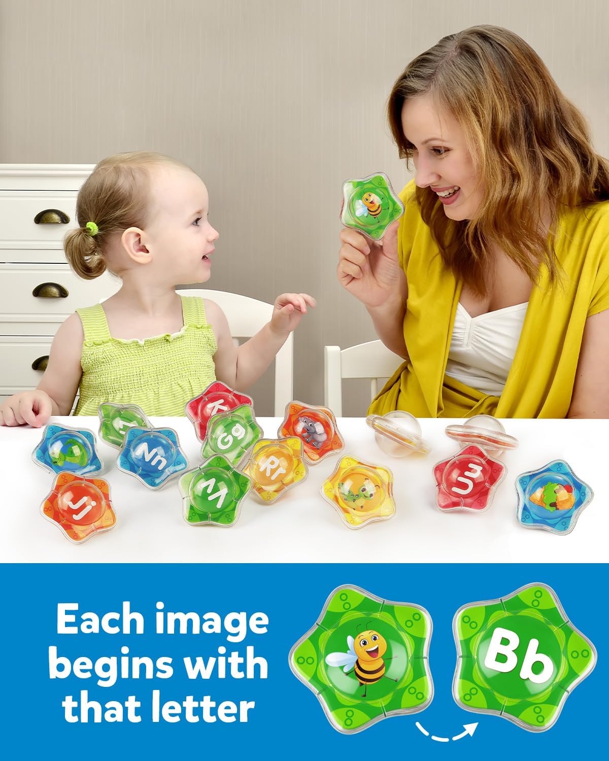Coogam Floating Starfish Bath Toy Alphabet Set 26pcs