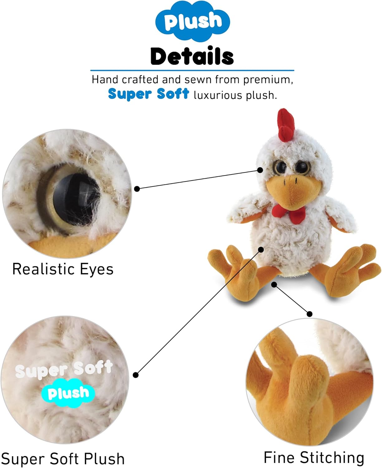 Puzzled DulliBu Plush Rooster - Soft Huggable 9 Inch Toy