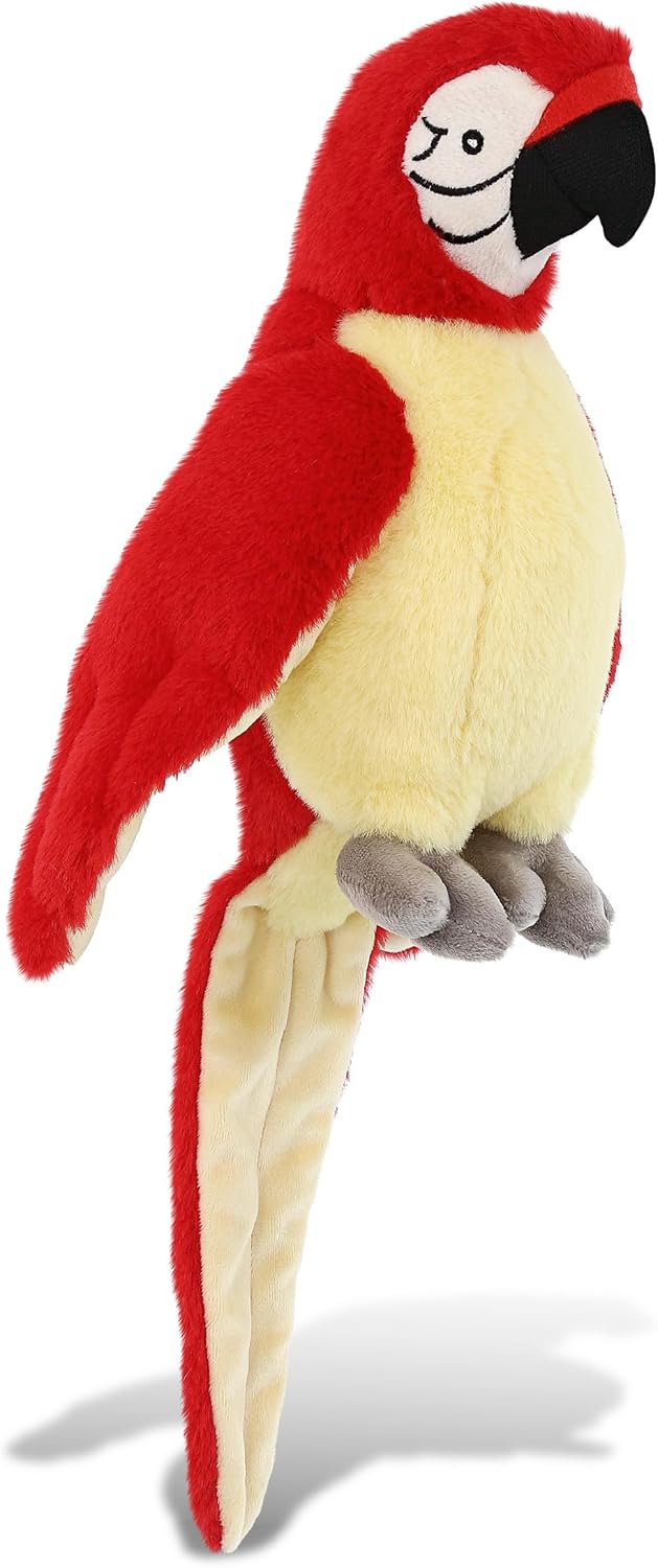 DolliBu Red Parrot Super Soft Plush Toy - 9 Inches